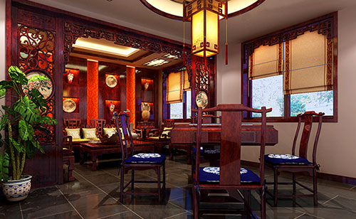 桐城古典中式风格茶楼包间设计装修效果图